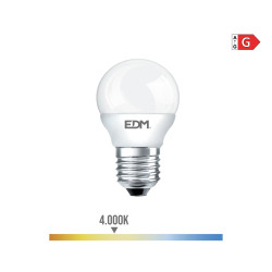 Bombilla Esférica Led 5W E-27 Calida 3200K