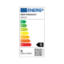 Bombilla Esférica Led 5W E-27 Calida 3200K