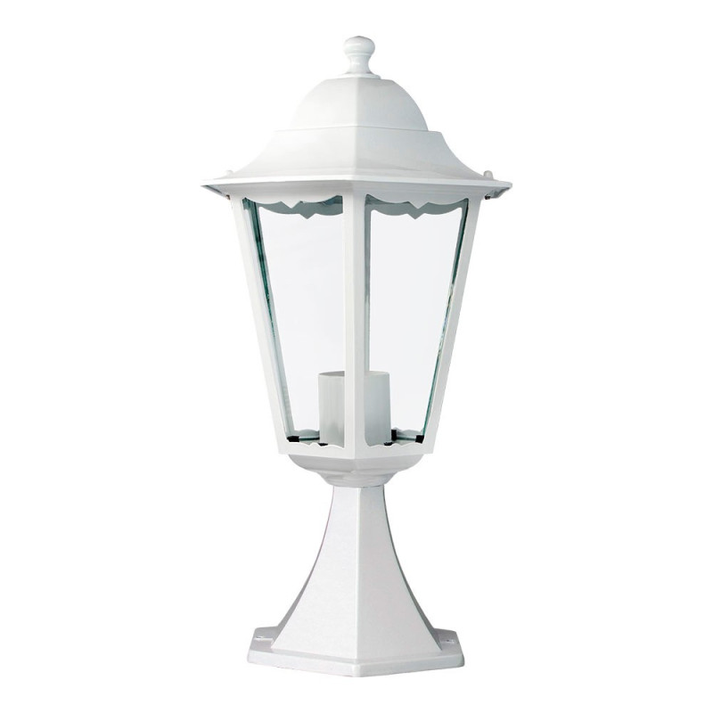 Farol Aluminio Con Base Blanco