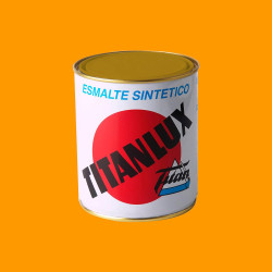 Pintura Esmalte sintético Titanlux color amarillo medio de 375ml.