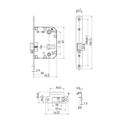 Picaporte Petaca 2000/70/50 Inox