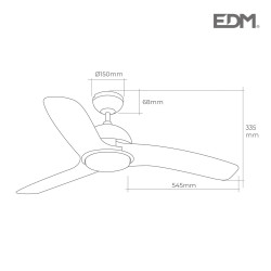 VENTILADOR TECHO MOD.LAPTEV MADERA/NIQUEL SATINADO