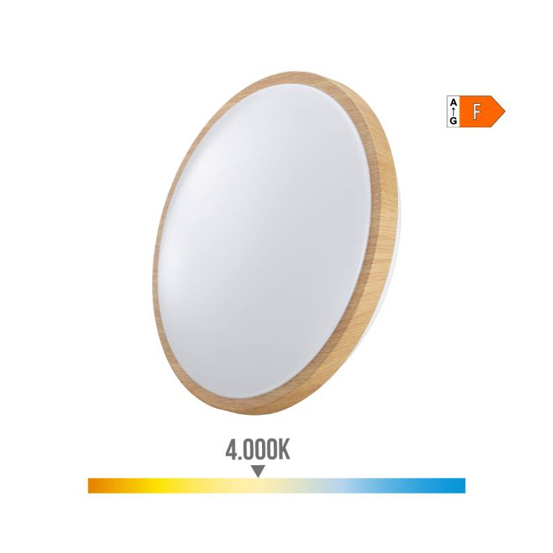 Aplique Superficie Circular LED 18W 4000K Madera ref. 32539