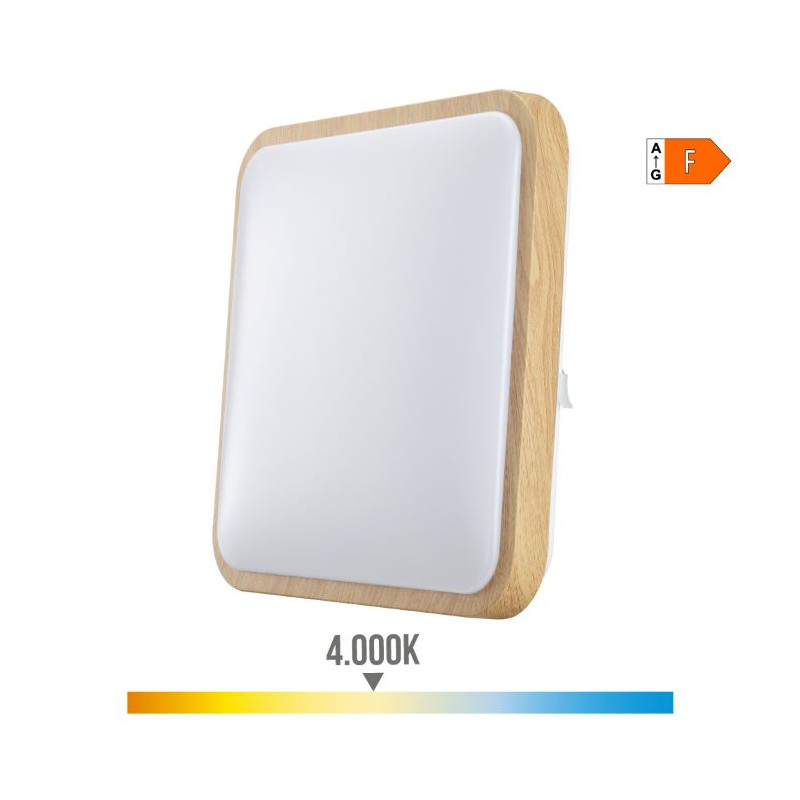 Aplique Superficie Cuadrado Led 18W 4000K Madera ref. 32541