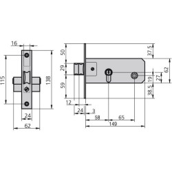 Cerradura CVL Embutir 1991/60/5