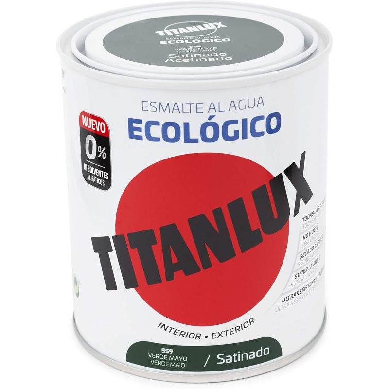 Pintura Esmalte Ecologico Verde Mayo Satinado 250 ml. Titanlux