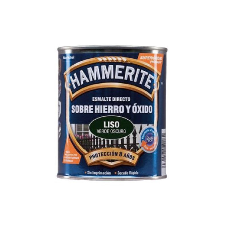 Hammerite Liso Verde Oscuro Brillo 750 ml.