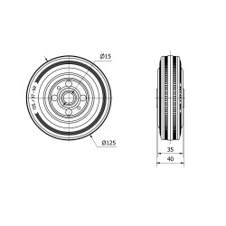 Rueda Eje Goma Rod. 4-0743.