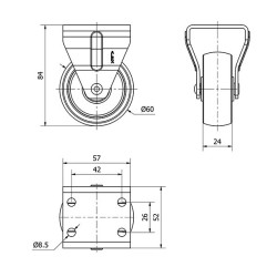 Rueda Fija Nylon 2-0046