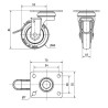 Rueda Placa Goma Freno 25kg 1-0400