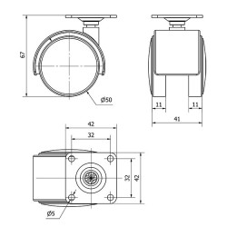 Rueda Placa Negra 50kg 1-0129