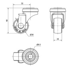 Rueda Tornillo Goma 1-0215