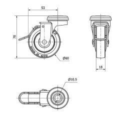 Rueda Tornillo Goma Freno 25kg 1-0330