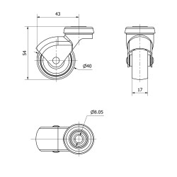 Rueda Tornillo Plástico 20kg 3-0020