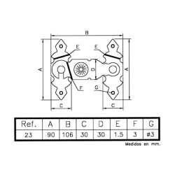 Aldabilla Negra ref.23 (izq)