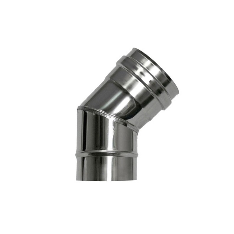 Codo Estufa Inox 80 45º Pellet