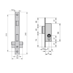 Cerradura CVL Embutir 1983A/5/20