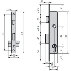 Cerradura CVL Embutir 1984/20/5