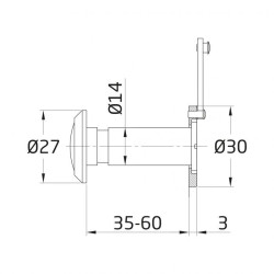 Mirilla Puerta 35-60 Cromo Mate